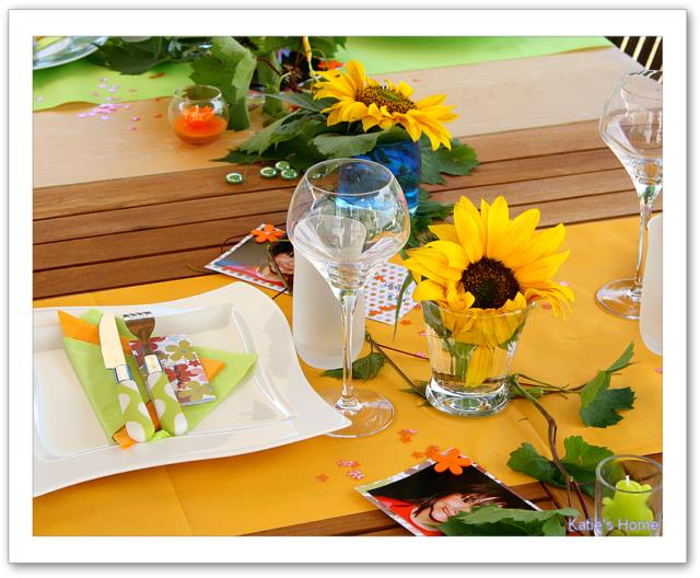 Décoration de table tournesol