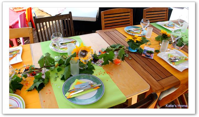 Décoration de table tournesol